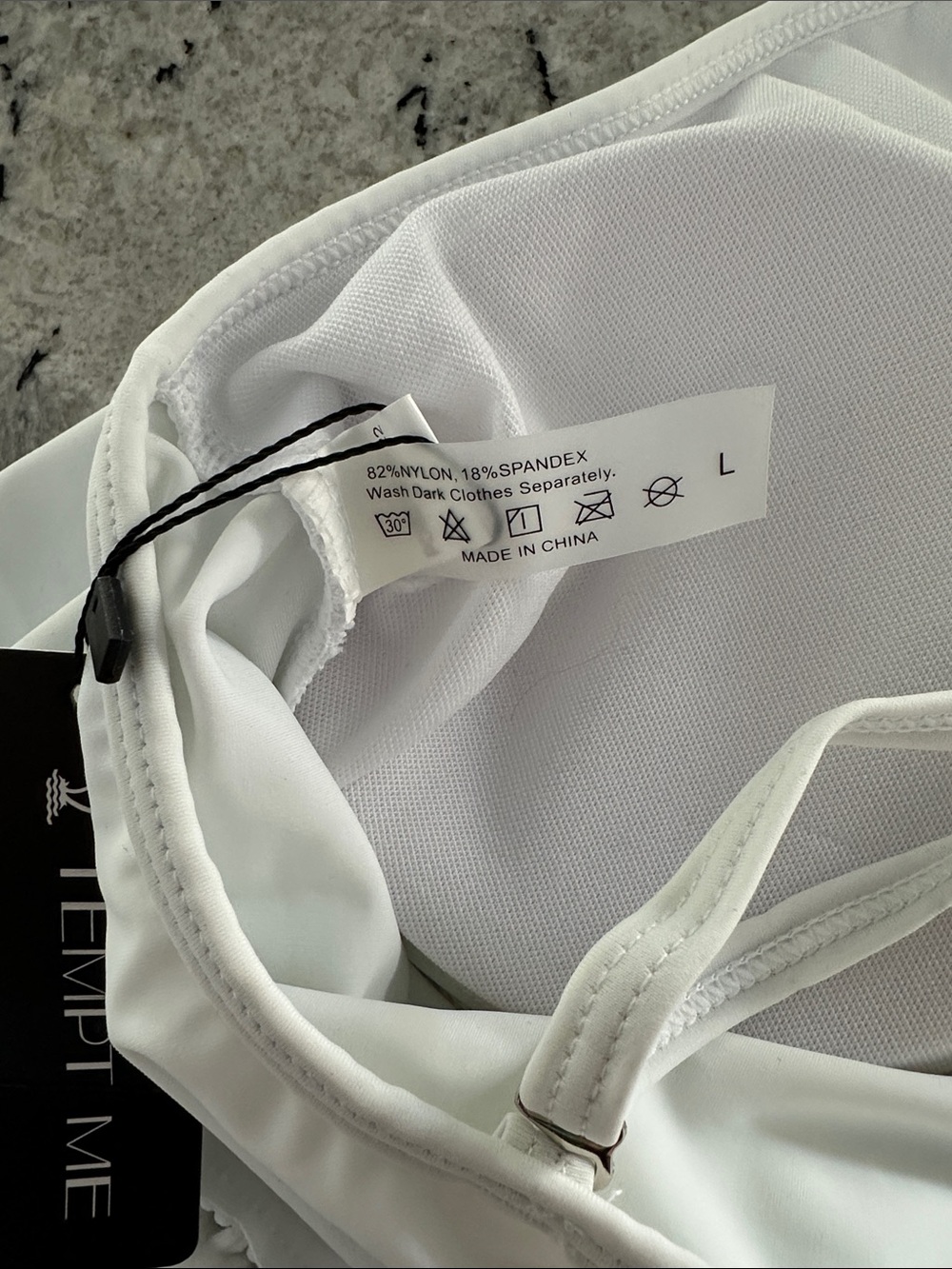Tempt me bikini top Large NWT white pom Pom women - Picture 4 of 4